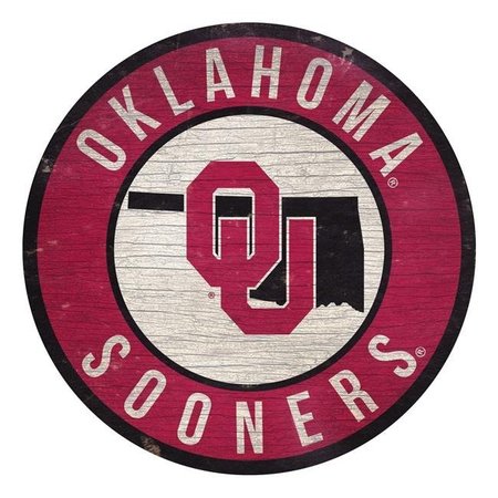 FAN CREATIONS Oklahoma Sooners Sign Wood 12 Inch Round State Design 7846020179